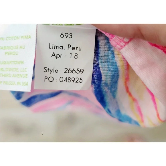 Lilly Pulitzer Margot Sunny Side Halter Tassle Tropical Pima Cotton Dress XXS - Picture 13 of 14
